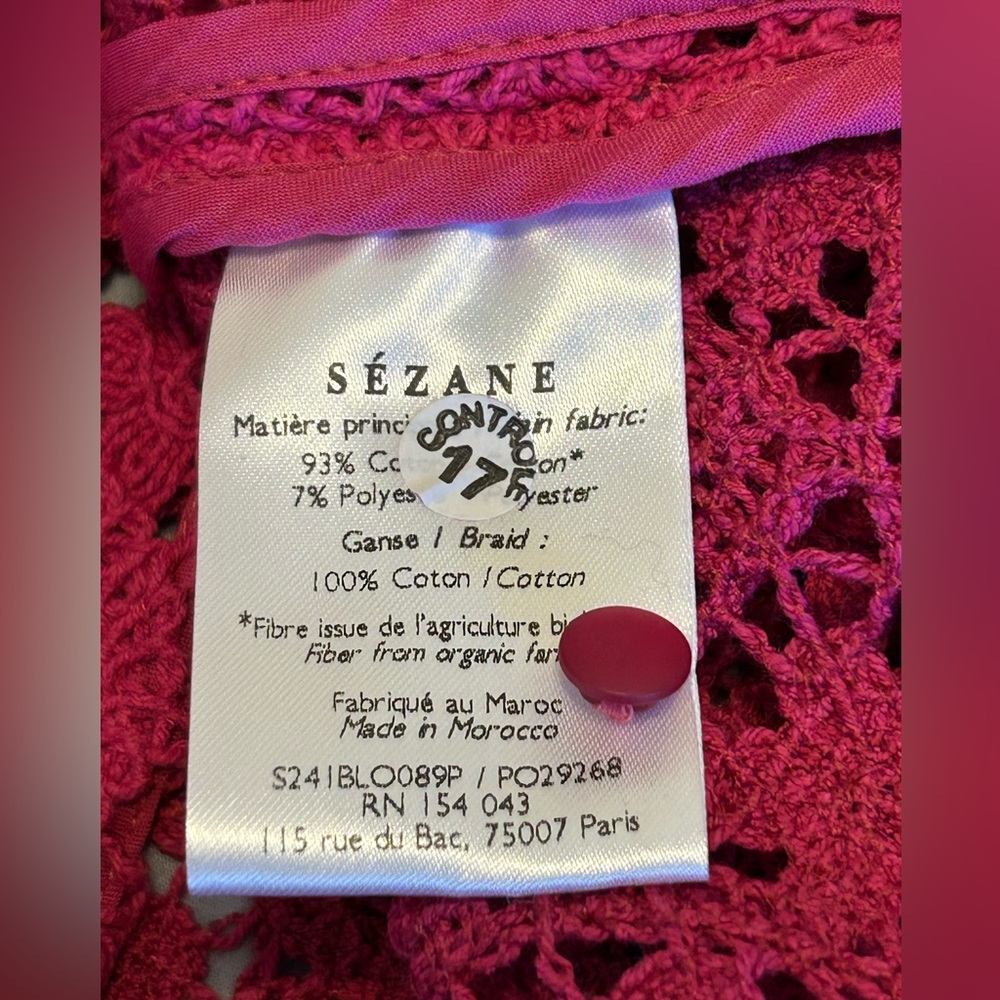 Sezane NWOT SZ 6 Alvere Lace Blouse Peony - NEVER WORN!!! - Picture 6 of 7